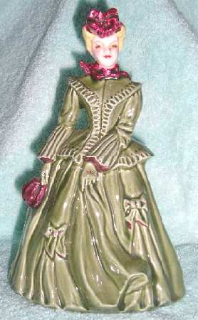 Florence Ceramics Figurine Sarah-Green & Red - No Box