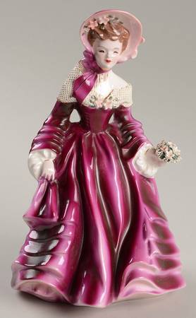 Florence Ceramics Figurine Claudia-Magenta-Flowers - No Box