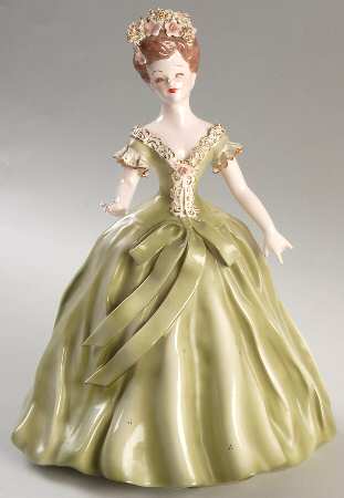 Florence Ceramics Figurine Denise-Green Bow - No Box