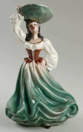 Florence Ceramics Figurine Ava-Green Skirt - No Box