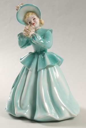 Florence Ceramics Figurine Linda Lou-Teal/Blonde Hair - No Box