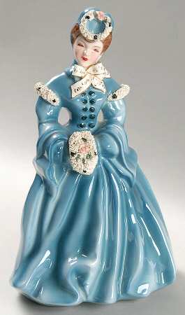 Florence Ceramics Figurine Delia - Blue Dress - No Box