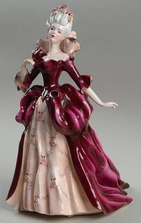 Florence Ceramics Figurine Madame Pompadour-Royal Red - No Box