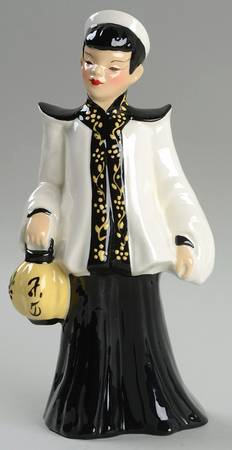 Florence Ceramics Figurine Chinese Boy-Black And White - No Box