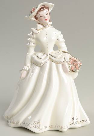 Florence Ceramics Figurine Ann-White And Gold - No Box