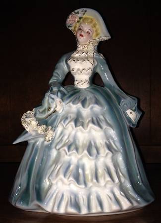 Florence Ceramics Figurine Charmaine-Blue & White Fancy - No Box
