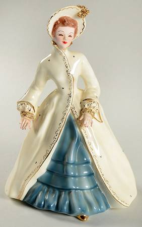 Florence Ceramics Figurine Diane-White & Blue - No Box