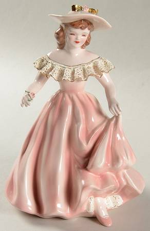 Florence Ceramics Figurine Tess-Pink Dress - No Box