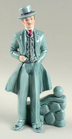 Florence Ceramics Figurine Rhett-Teal Suit/Stone Fence - No Box