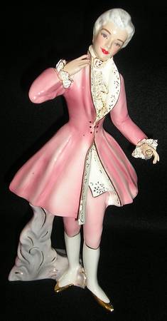 Florence Ceramics Figurine Leading Man-Pink & White - No Box