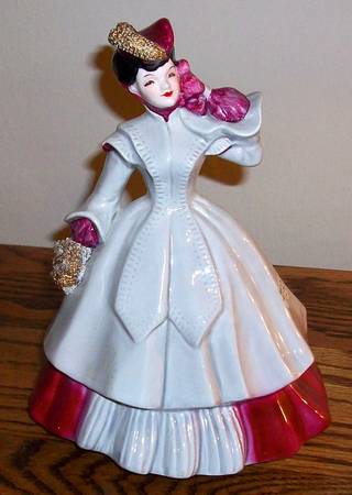 Florence Ceramics Figurine Matilda-White & Red Dress - No Box