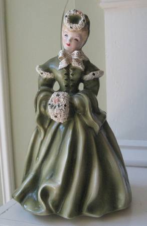 Florence Ceramics Figurine Delia-Green & White-Fancy - No Box