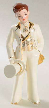 Florence Ceramics Figurine David-Ivory & Gold - No Box