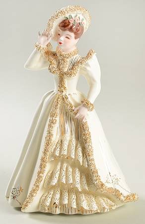 Florence Ceramics Figurine Suzanna-White & Gold - No Box