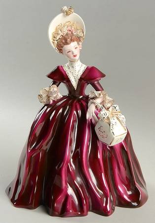 Florence Ceramics Figurine Georgette - Royal Red - No Box