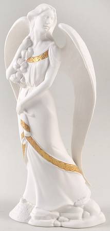 Franklin Mint Figurines Angel With Gold Trim - No Box