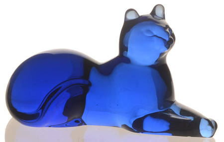 Curio Cabinet Cat Cobalt Blue - No Box
