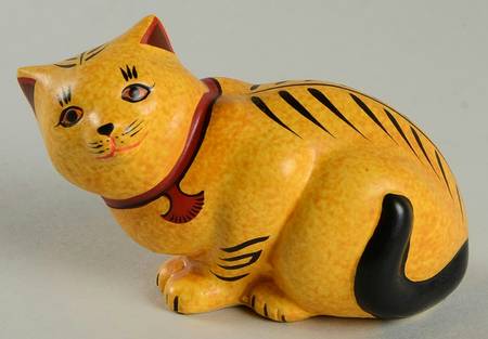 Curio Cabinet Cat Chalkware - W-3" - No Box