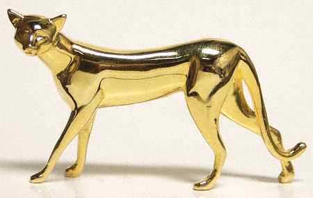 Curio Cabinet Cat Art Deco - Gold - No Box