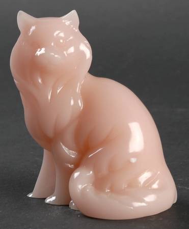 Curio Cabinet Cat Pink Alabaster - No Box