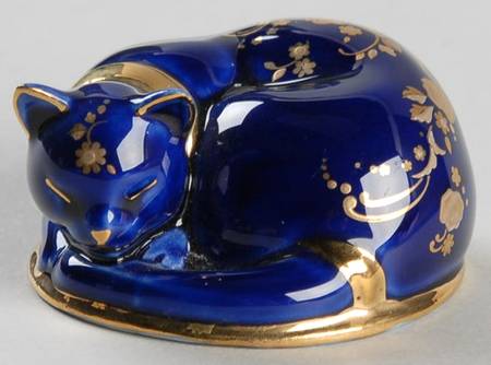 Curio Cabinet Cat Limoges Style - No Box
