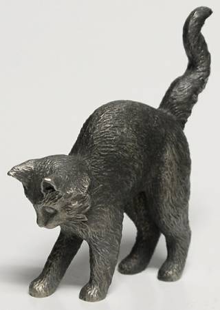 Curio Cabinet Cat Colonial Pewter - No Box