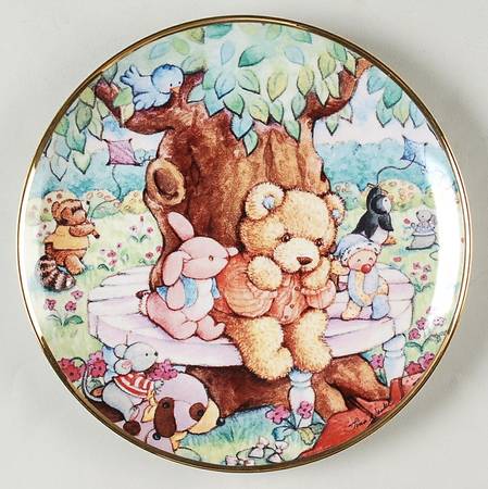 Franklin Mint Plates Cheer Up Teddy - No Box