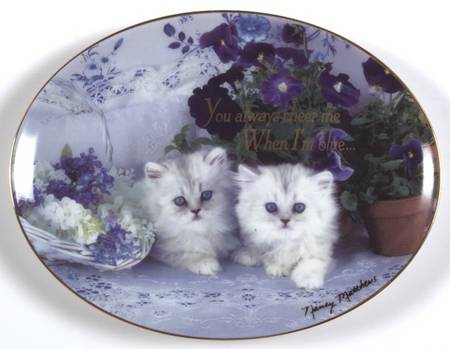 Nancy Matthews Cats Oval by Franklin Mint
