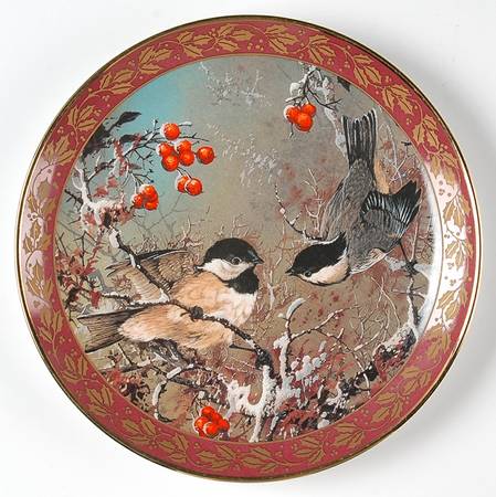 Franklin Mint Plates Winter Duet - No Box