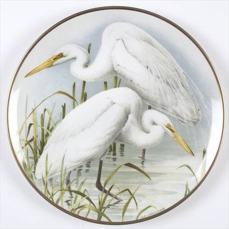 Franklin Mint Plates The Great Egrets - No Box