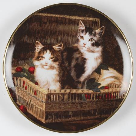 Franklin Mint Plates Basket Of Love - No Box