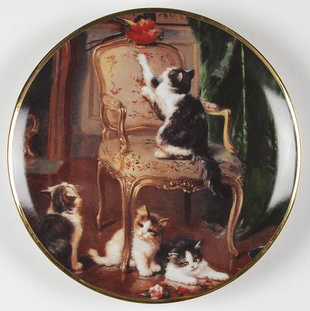 Franklin Mint Plates Kitten Mischief - No Box