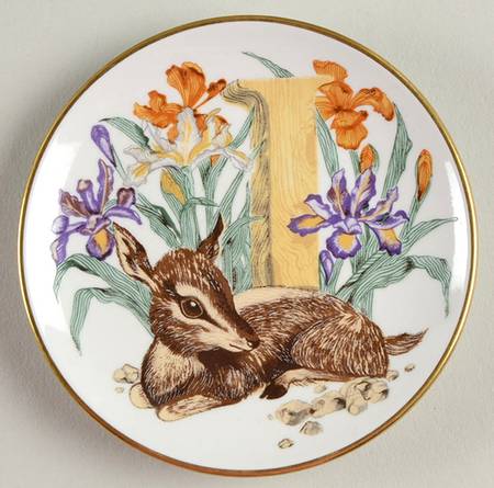 Animal Alphabet Miniature Plates I Is For Impala - No Box