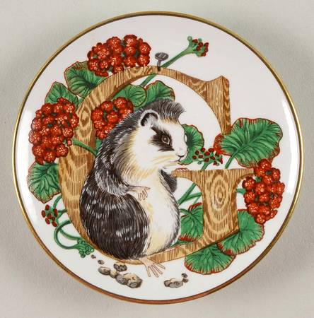Animal Alphabet Miniature Plates G Is For Guinea Pig - No Box