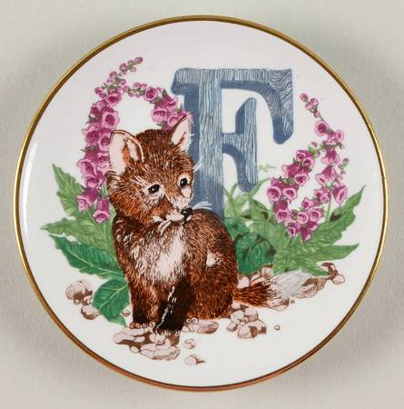 Animal Alphabet Miniature Plates F Is For Fox - No Box