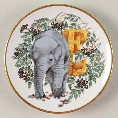 Animal Alphabet Miniature Plates E Is For Elephant - No Box