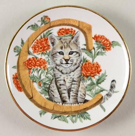 Animal Alphabet Miniature Plates C Is For Cat - No Box