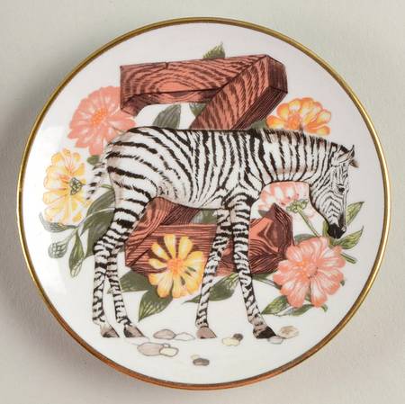 Animal Alphabet Miniature Plates Z Is For Zebra - No Box