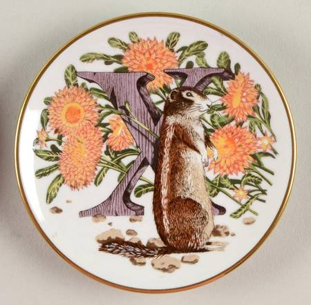 Animal Alphabet Miniature Plates X Is For Xerus - No Box