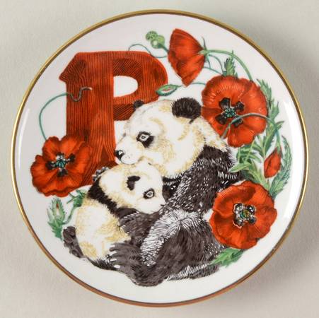 Animal Alphabet Miniature Plates P Is For Panda - No Box