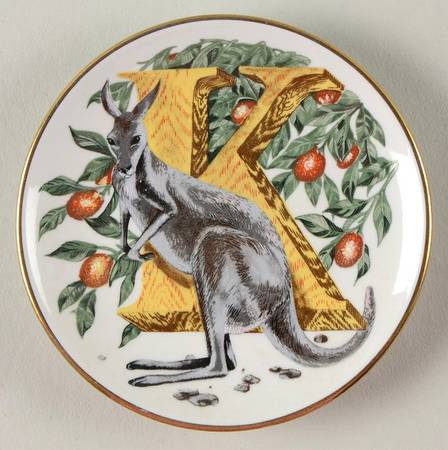 Animal Alphabet Miniature Plates K Is For Kangaroo - No Box