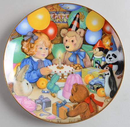 Carol Lawson Plates Teddy's Birthday Party - No Box