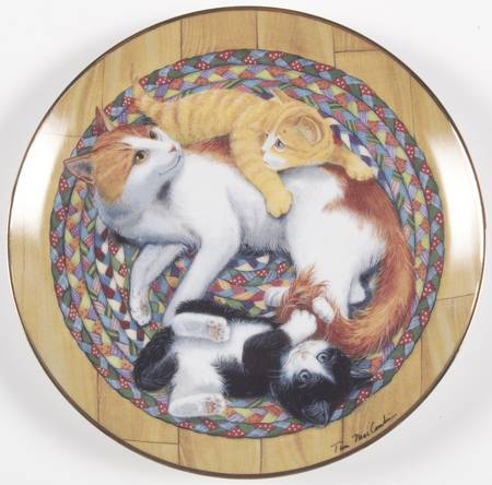 Countryside Cats Snug On A Rug - No Box
