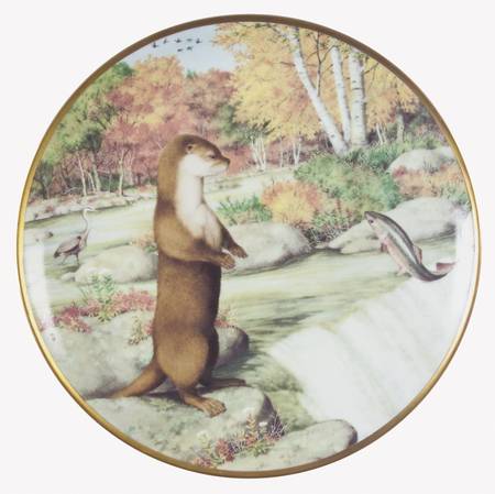 Woodland Year September-Otter At A Waterfall - No Box