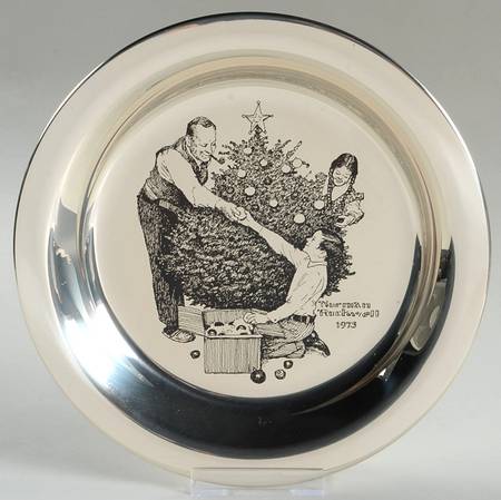 Rockwell Christmas Plate Trimming The Tree - Boxed