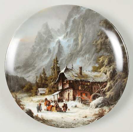 Muninger's Romantic Winter Impressions Visit Of The Peddler - No Box