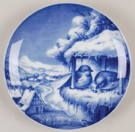 Christmas Plate Sparrows - No Box