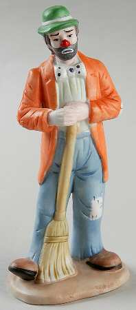 Emmett Kelly Jr Miniature Sweeping Up-Smooth - No Box