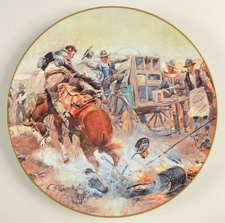 Charles Russell Western Series A Bronc To Breakfast - Boxed