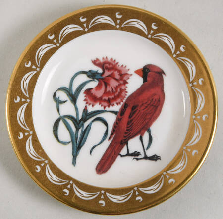 State Birds & Flowers Miniature Ohio-Cardinal / Scarlet Carnation - Ohio With Box